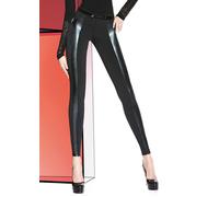 Legging sexy bi matière ADELE Bas Bleu - Noir & Similicuir Chic - SUR COMMANDE