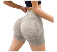 Legging Short 3D Anti Cellulite Femme, Leggings Court Sculptant - Confort & Résultats pour l'Été Short de Sport pour Femmes Yoga Course à Pied Fitness Vélo (Khaki, L)