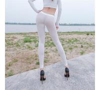 Legging soyeux transparent pour femme avec haute élasticité et tissu transparent ultra fin pour une coupe ajustée et un mouvement flexible (M blanc)