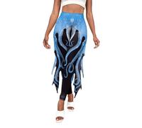 Legging Sport Femme Pantalon pour Femme Booty Lift Little Feet Pantalon à imprimé Queue de Cheval pour Femme(Sky Blue,S)