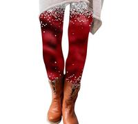 Legging Sport Femme Push Up Pantalon De Yoga Collant Noel - Leggings Serré Extensible Pants Collants Tenue Imprimé ThèMe NoëL Sports Fitness Gym Running Respirant Douce