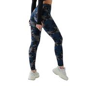Legging taille haute pour femme - Legging d'entraînement actif - Contrôle du ventre - Legging doux longueur cheville pour femme - Camouflage noir, S-M