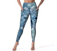 Legging taille haute pour femme, pantalon de yoga doux avec poches pour l'hiver et les nuits enneigées, noir, XX-Large
