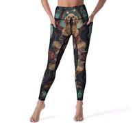 Legging taille haute pour femme, pantalon de yoga doux avec poches pour méditation, Golden Retriever, noir, Taille XL