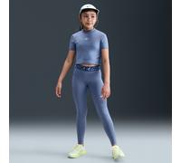 Legging taille mi-haute Nike Pro pour fille World Indigo/Midnight Navy/Blanc M