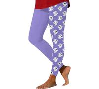 Legging thermique d'Halloween pour femme - Collant de gym - Legging fin et tendance - Imprimé Halloween - Pantalon de yoga pour le camping, la randonnée, l'entraînement en plein air, blanc, XL