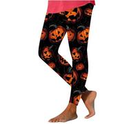 Legging thermique d'Halloween pour femme - Collant de gym - Tendance - Décontracté - Imprimé d'Halloween - Legging de yoga fin pour le camping, la randonnée, l'entraînement, la gym en plein air, blanc