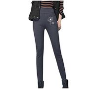 Legging thermique d'hiver pour femme avec polaire Teddy - Taille haute - Collants pour femme avec motif - Pantalon thermique doublé en polaire - Taille haute - Pantalon stretch - Coupe ajustée