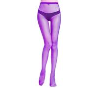 Legging thermique doublé en polaire pour femme - Long tube porte-jarretelles sexy - Bas sexy pour entraînement, sport, yoga, course à pied, violet, Taille unique