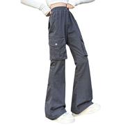 Legging Thermique Pantalon cargo évasé élégant pour filles,pantalon décontracté et tendance pour les tout-petits et les grandes enfants,doux confortable quotidien,idéal l'automne l'été.long.