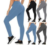 Legging thermique pour femme noir opaque en coton - Collants thermiques doublés en hiver - Taille haute - Collants thermiques épais et chauds - Legging de sport, gris, L