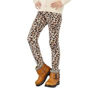 Legging thermique pour - Pantalon d'hiver avec joli motif cœur léopard doublé doux et chaud, idéal pour les activités de plein air par temps froid