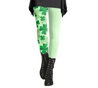 Legging vert pour femme - Taille haute - Extensible - Pour la Saint-Patrick - Trèfle irlandais - Tenue rave, 2 # rose., 5XL