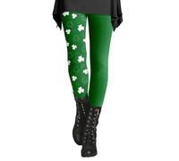 Legging vert pour femme - Taille haute - Extensible - Pour la Saint-Patrick - Trèfle irlandais - Tenue rave, 3 - Rose, M