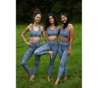 Legging yoga colibri long imprimé panthère bleue (> 1,70m)