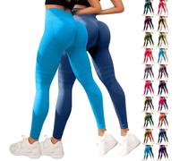 Leggings 3D Anti Cellulite 2PC Leonie & Co Leggings 3D Anti Cellulite Femme Compression Minceur Taille Haute sans Couture Pantalon de Sport Yoga Fitness Sculptant Push-up Legging Drainage lymphatique