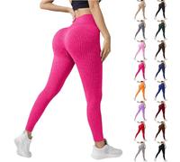 Leggings 3D Anti Cellulite Femme Legging Anti-Cellulite à Compression - Minceur Taille Haute sans Couture Yoga Fitness Pantalon Sport Athlétique (Rose Vif, M)