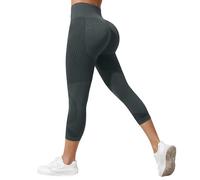 Leggings 3D Femme Anti Cellulite Legging de Sport 7/8 à Taille Haute Modelant Taille Haute sans Couture Push-Up Opaque Pantalon sans Pied pour Entraînement Sport Yoga Pilates