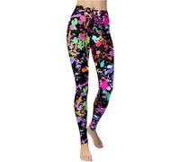 Leggings 3D - Leggings Sculptants Anti-Cellulite pour Femme Confort Maximisé et Effet Amincissant Deedlite Taille Haute Fièvre Disco Leggings Artistiques des Années 80 pour FêTe Carnaval Yoga