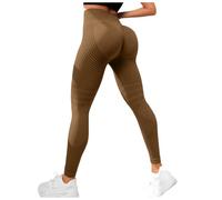 Leggings à Compression 3D Anti Cellulite amaigrissant Minceur Leggings Femme Taille Haute sans Couture, Push-Up Opaque, Pantalon Sport pour Yoga et Fitness (Café #3, S)