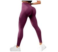 Leggings à Compression 3D Anti Cellulite amaigrissant Minceur Leggings Femme Taille Haute sans Couture, Push-Up Opaque, Pantalon Sport pour Yoga et Fitness (Vin #3, S)