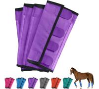 Leggings Anti-Mouches pour Chevaux en Maille Respirante,Leggings Confortables pour Poney,Lot De 4 GuêTres Anti-Mouches pour Chevaux,ProtèGe-Jambes Confortables Et IndéChirables,RéGlables Universels