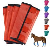 Leggings Anti-Mouches pour Chevaux en Maille Respirante,Leggings Confortables pour Poney,Lot De 4 GuêTres Anti-Mouches pour Chevaux,ProtèGe-Jambes Confortables Et IndéChirables,RéGlables Universels