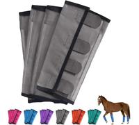 Leggings Anti-Mouches pour Chevaux en Maille Respirante,Leggings Confortables pour Poney,Lot De 4 GuêTres Anti-Mouches pour Chevaux,ProtèGe-Jambes Confortables Et IndéChirables,RéGlables Universels