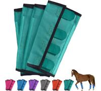 Leggings Anti-Mouches pour Chevaux en Maille Respirante,Leggings Confortables pour Poney,Lot De 4 GuêTres Anti-Mouches pour Chevaux,ProtèGe-Jambes Confortables Et IndéChirables,RéGlables Universels