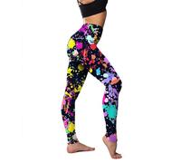 Leggings Artistiques des Années 80, Leggings Imprimé Femme, Leggings pour FêTe,Legging Taille Haute pour Femm, Carnaval, Yoga (FR/ES, Tour de taille, Grand, Taille normale, Taille normale, 04)