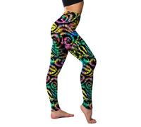 Leggings Artistiques des Années 80, Leggings Imprimé Femme, Leggings pour FêTe,Legging Taille Haute pour Femm, Carnaval, Yoga (FR/ES, Alpha/Lettres, S, M, Taille Normale, Taille Normale, 01)