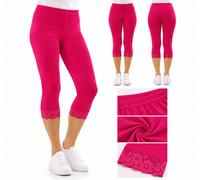 Leggings Capri 3/4 En Dentelle En Coton Opacité Pour Femmes