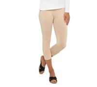 Leggings Capri 3/4 pour femme - Celodoro - Jersey stretch en coton - Beige S