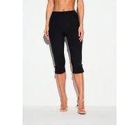 Leggings Capri avec détail de fermoir grenouille, taille élastique, longueur 7/8, ourlet fendu latéral, style décontracté pour tous les jours L,M,S,XL,XS,XXL,XXS,XXXL,XXXXLUnicoloreTissu tricoté