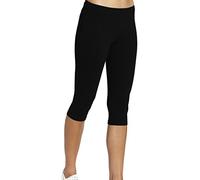 Leggings Court Femme Sport Pantalons Noir 3/4 Elastique,Taille M