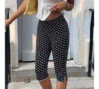 Leggings courts décontracté taille haute à imprimé pois pour femmes grandes tailles, parfaits pour les vacances de printemps et d'été, les voyages de printemps, le look des dames du carnaval 2026, les