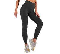 Leggings de fitness côtelées pour femmes, sans coutures, taille haute, collant, adaptées pour le gym, le yoga, la course - Phase Backpack, Noir , L
