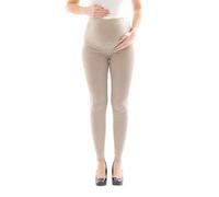 Leggings de maternité Thermo Polaire intérieur Pantalon Long Coton umstand-Leggings - Beige, L