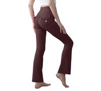 Leggings de sport pour femme 2026 - Taille haute - Pantalon de yoga avec hanches de pêche et léger évasé pour l'entraînement serré - Vêtements d'automne et d'hiver pour l'entraînement quotidien