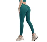 Leggings De Sport Push Up avec Dos en V for Femmes, Pantalons Yoga, Fitness, Course À Pied, Entraînement, Gymnastique, Filles(Green3,S)