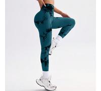 Leggings de sport sans couture à motif tie-dye, très élastiques. Leggings sans couture taille haute pour studio de sport pour femmes - Doux et résistant, respirant avec stretch 4 sens pour la course,