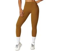 Leggings de Yoga Femmes Collants Gymnastique Sexy Taille Haute Pantalons Fitness Ascenseur Fesses Sport vêtements d'exercice(Brown3,S)