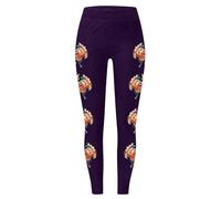 Leggings de yoga pour femme - Tendance - Décontracté - Imprimé Halloween - Leggings de yoga minces pour l'entraînement et la vie quotidienne, violet, S