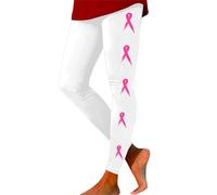 Leggings Décontractés avec Ruban Rose, prévention Cancer du Sein Imprimé sur Le Thème Legging Sport Femme Sensibilisation au Cancer du Sein Pantalon de Yoga Legging Bas de Yoga imprimé sur