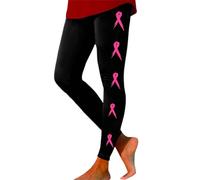 Leggings Décontractés avec Ruban Rose, prévention Cancer du Sein Imprimé sur Le Thème Legging Sport Femme Sensibilisation au Cancer du Sein Pantalon de Yoga Legging Bas de Yoga imprimé sur