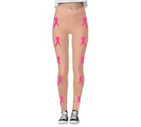 Leggings Décontractés avec Ruban Rose, prévention Cancer du Sein Imprimé sur Le Thème Legging Sport Femme Sensibilisation au Cancer du Sein Pantalon de Yoga Legging Bas de Yoga imprimé sur