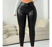 Leggings décontractés et sexy en PU pour femmes, style polyvalent convenant à l'automne/hiver, début du printemps, aéroport L,M,S,XL,XS,XXL,XXS,XXXL,XXXXLGéométriqueTissu tricoté