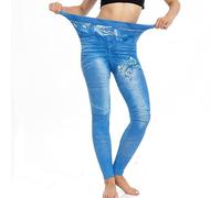 Leggings Denim pour Femme Leggings Taille Haute avec Ceinture Leggins Façonnant la Mode Stretchy Shaping Treggings Streetwear Pantalon Femmes Denim Jeans Slim Taille Haute Jean Stretch Pant Skinny