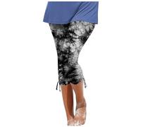 Leggings d'été 2026 pour femmes, style décontracté, style villégial, pantalon court avec cordon de serrage, Noir , XXL