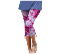 Leggings d'été 2026 pour femmes, style décontracté, style villégial, pantalon court avec cordon de serrage, rose vif, XL